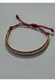 Red Unisex Adjustable Gold Detail Cord Bracelet - 6