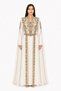 Women's Long Caftan with Hand Embellishments and Extended Sleeves Above the Wrist Model 08