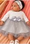 Baby Girl Floral Detailed Tulle Dress with Inner Bodysuit, Shoes and Bandana as a Gift - 2