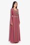 Women's Long Caftan with Shiny Stones and Extended Sleeves Above Wrist Model 04 - 2