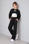 Black Girl's Crop Top, Chain Detailed Wide Leg Pants 3-Piece Set 24998