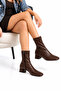Heeled Stretch Ankle Boots with Side Zipper, 3 cm Heel (Small and Large Size Options Available) - 2