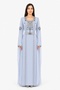 Women's Long Caftan with Shiny Stones and Extended Sleeves Above Wrist Model 04