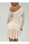 Rochie mini, crem - 2