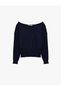 Viscose Blended Boat Neck Long Sleeve Knit Sweater - 5