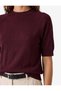 Viscose Short Sleeve Raglan Sleeve Stand Collar Knitwear Sweater - 4