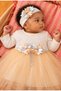 Baby Girl Floral Detailed Tulle Dress with Inner Bodysuit, Shoes and Bandana as a Gift - 2