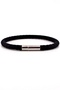 Black Rope Woven Silver Color Metal Clip Men's Bracelet M074A - 3