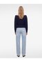 Viscose Blended Boat Neck Long Sleeve Knit Sweater - 3