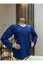 Women's Floral Embroidered and Sparkling Stone Winter Mom Combed Cotton Blouse - 2