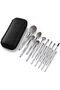 14PCS Professional Makeup Brush Set with Travel Case, Soft Synthetic Bristles, Face & Eye Makeup Brushes, Vegan & Cruelty-Free,Silver Color