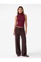 High Waist Straight Leg Knitwear Trousers with Pockets