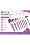 9-Piece Makeup Brush Set with Travel Case, Ultra Soft Synthetic Bristles, Professional Face & Eye Makeup Brushes for Foundation, Powder, Blush, Contour & Eyeshadow, Purple - 4