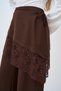 Women's Lace Detail Waist Tie Pants Brown - 5