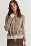 Women's Mink Lace Detailed Waist I P Tie Buttoned Knitwear Cardigan Th261085 60286621