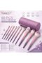 10 Pcs Makeup Brush Set with Stylish PU Leather Storage Case - Premium Synthetic Bristles, Purple Gradient Professional Cosmetics Brushes for Foundation, Powder, Blush, Eyeshadow, & Blending - 3