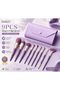 9-Piece Makeup Brush Set with Travel Case, Ultra Soft Synthetic Bristles, Professional Face & Eye Makeup Brushes for Foundation, Powder, Blush, Contour & Eyeshadow, Purple - 2