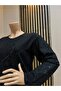 Women's Daisy Patterned Winter Mother Combed Cotton Blouse for Middle Age and Above - 3