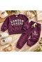Boy's london league burgundy embroidered top and bottom set - 4