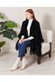 Women's Outerwear and Knitwear Poncho with Fur Detail and Tassels, Shawl Collar Poncho - 5