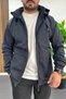 Men's Hooded Softshell Raincoat Navy Blue Edw516
