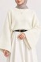 Women's Black Crew Neck Oversize Wide Sleeve Knitwear Sweater