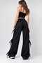 Side-Tied Ribbon Detailed Wide-Leg Knitted Trousers Tracksuit - 2
