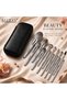 14PCS Professional Makeup Brush Set with Travel Case, Soft Synthetic Bristles, Face & Eye Makeup Brushes, Vegan & Cruelty-Free,Silver Color - 2