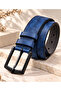 Men's Classic Belt Stylish Textured Leather Look Metal Buckle Belt