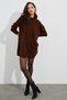 Women's Brown Knitwear Tunic Yvz110