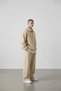 Men's Beige Half-Zipper Hooded Tracksuit Set - 2