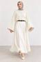 Women's Black Crew Neck Oversize Wide Sleeve Knitwear Sweater - 5