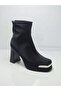 26K414-2 Black Women's Winter Leather Heeled Boots - 3