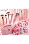 40-PCS Makeup Brush & Sponge Set with Cosmetic Storage Bag, Beauty Blenders, Powder Puffs, Mini Sponges & Spa Headband – Professional Makeup Kit Pink - 3