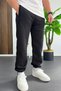 Men's Thick Sweatpants with Stoppers Black Edw520 - 3
