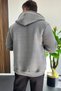 Men's Kangaroo Pocket Hooded Zippered Cardigan Anthracite Edw519 - 4