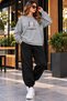 Zero Collar Sweat Suit 2-Piece Combination with Pullover and Pants Unisex Freedom Printed