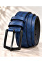 Men's Classic Belt Stylish Textured Leather Look Metal Buckle Belt - 3