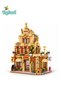 Street View Restaurant Building Blocks Set, Modular Architecture City Townhouse Construction Toy, Creative Town Street Shop Brick Model with Detailed Interior for Adults and Kids
