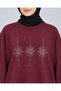 Women's Burgundy Stone Embroidered Slit Oversize Oysho Tunic - 7
