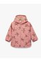 Bowknot Patterned Pocketed Long Sleeve Loose Fit Long Plush Hooded Raincoat - 4