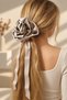13 cm Season's Trend Large Satin Rose Hair Clip – Stylish Hair Accessory with Long Ribbon - 4