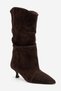 Petty Brown Suede Genuine Leather Women's Gusseted Boots - 6