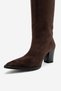 Moira Brown Suede Women's Thick Heeled Boots - 8
