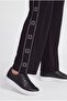 Women's Plus Size Stone Embroidered Crew Neck Black Tracksuit Set - 4