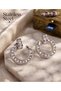 Brass Silver Color Zircon Stone Nail Hoop Model Earrings