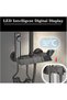 Bathroom Thermostatic Shower Mixer Set Black Piano Digital Shower Set Intelligent Brass Bathroom Faucets Hot Cold Waterfall Tap Rainfall Gray Shower System Overhead Rainfall Shower Head Twin Head & Bo - 3