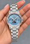 34 mm Case, Blue Dial, Functions Active, Full Steel (Case-Strap) 5 Atm Pool Sea Use, Moon Phase Display, Women's Wristwatch+Bracelet - 2