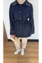 Cotton Model Women's Trench Coat with Stone Detail on the Collar and Sleeves and Belt - 6
