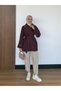 Cotton Model Women's Trench Coat with Stone Detail on the Collar and Sleeves and Belt - 4